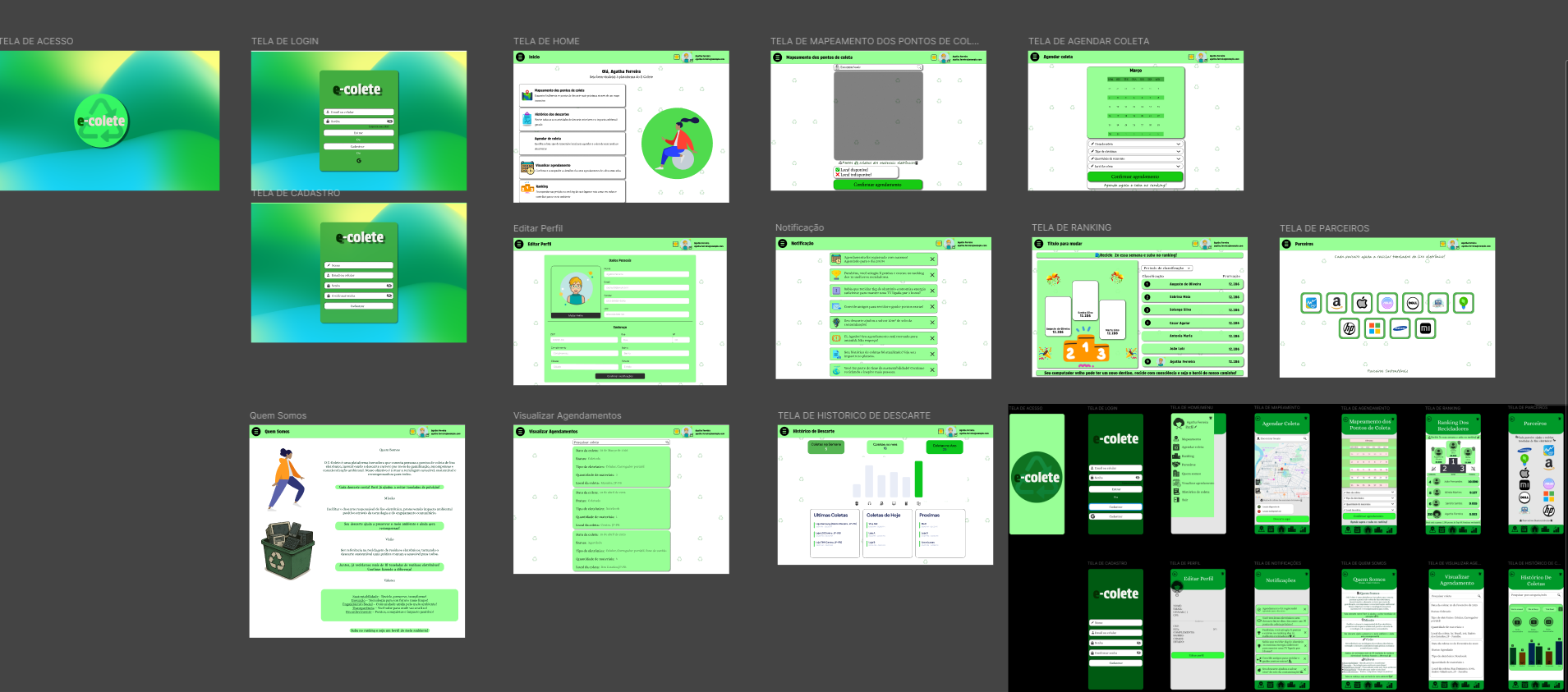 Interface do App Ecolete