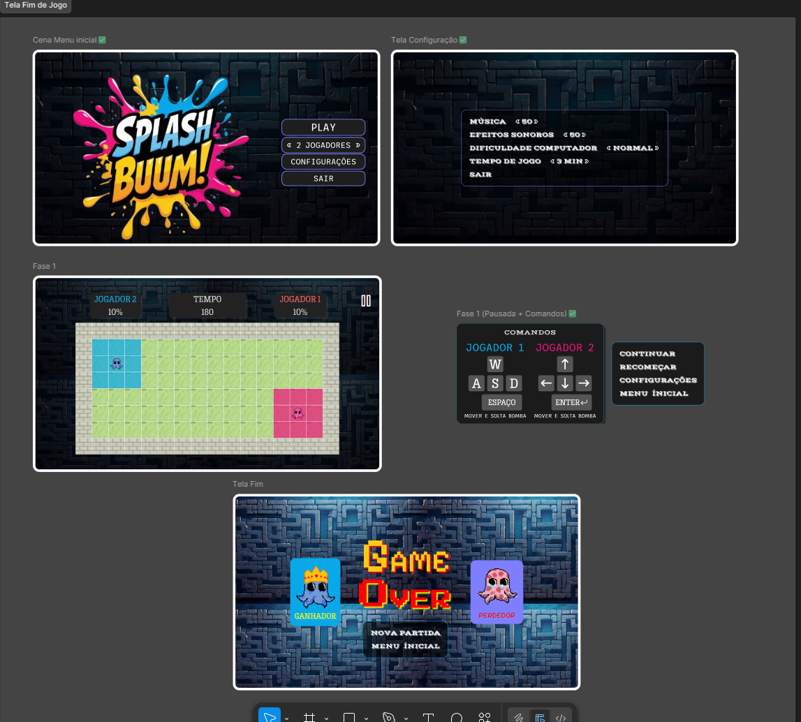 Interface do Jogo Splash Buum